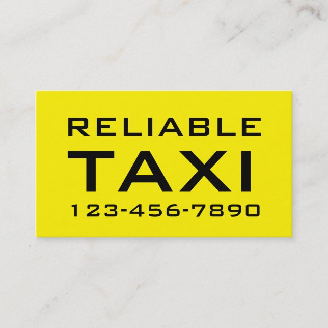 Tarjetas de visita intrépidas simples del taxi (Anverso)