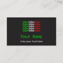 Tarjetas de visita italianas del profesor