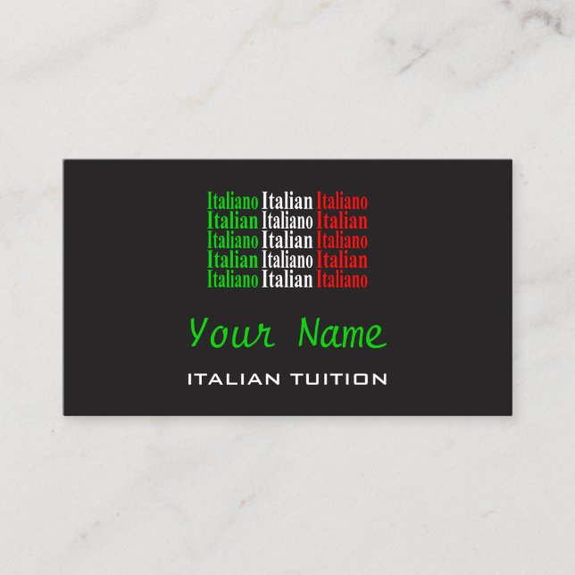 Tarjetas de visita italianas del profesor (Anverso)