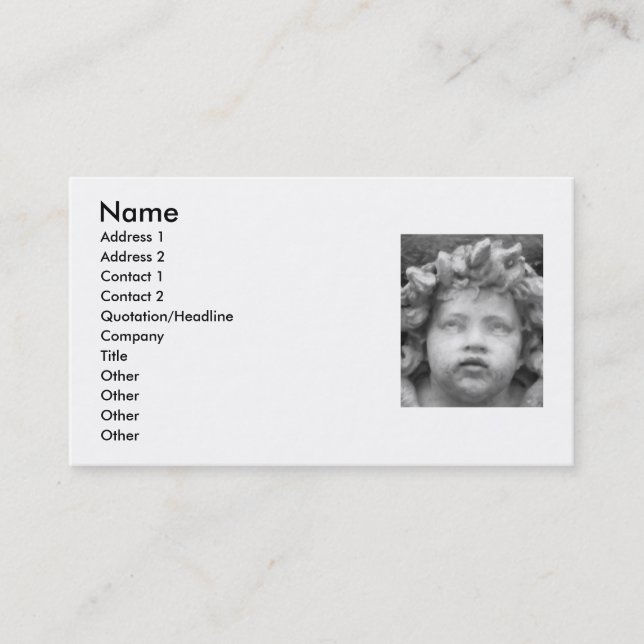 Tarjetas de visita italianas románticas del ángel (Anverso)