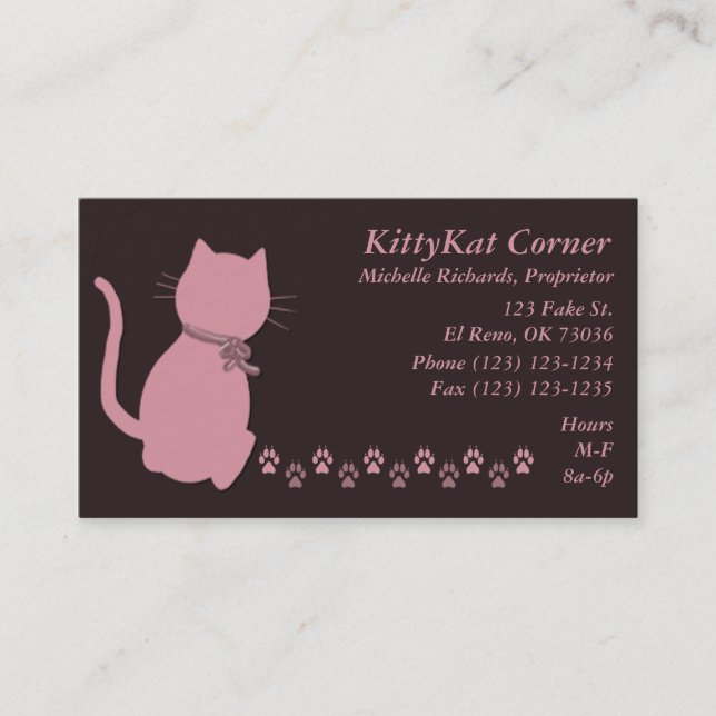 Tarjetas de visita Kitty (Anverso)