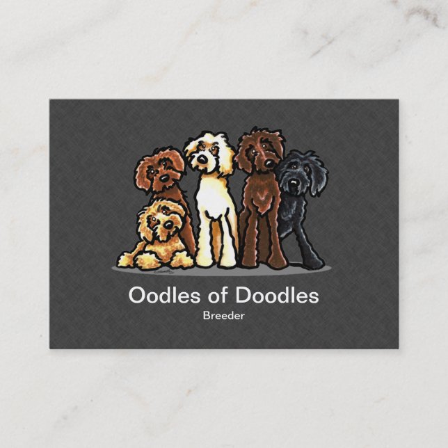 Tarjetas de visita Labradoodle Rainbow Mascota (Anverso)