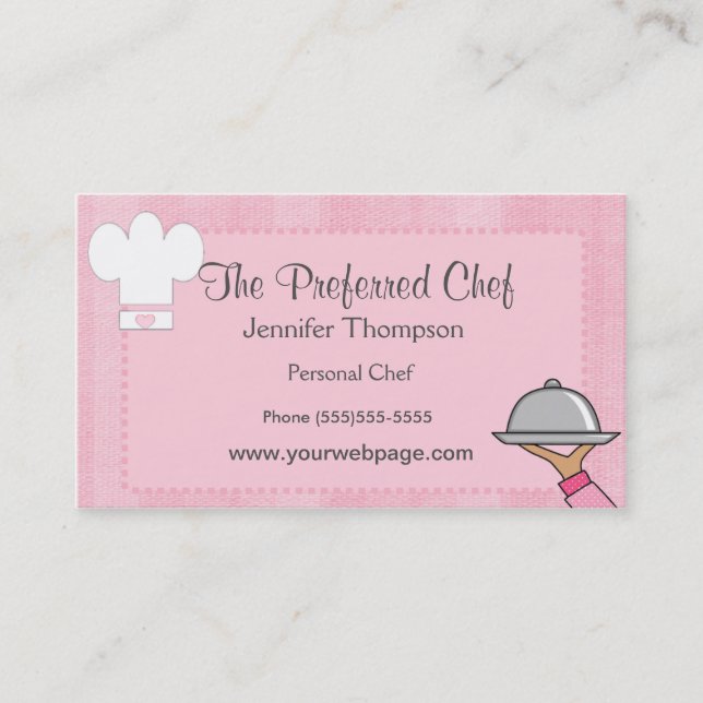 Tarjetas de visita Lady Chef (Anverso)