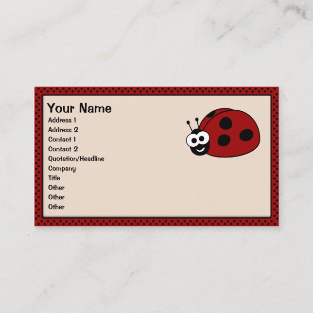 Tarjetas de visita Ladybug (Anverso)