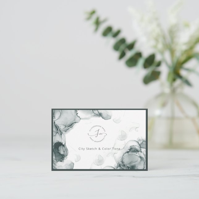 Tarjetas de visita Leeds Tone Watercolor (Anverso de pie)