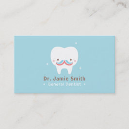 Tarjetas de visita lindas del dentista del bigote