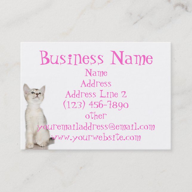 Tarjetas de visita lindas del gatito (Anverso)
