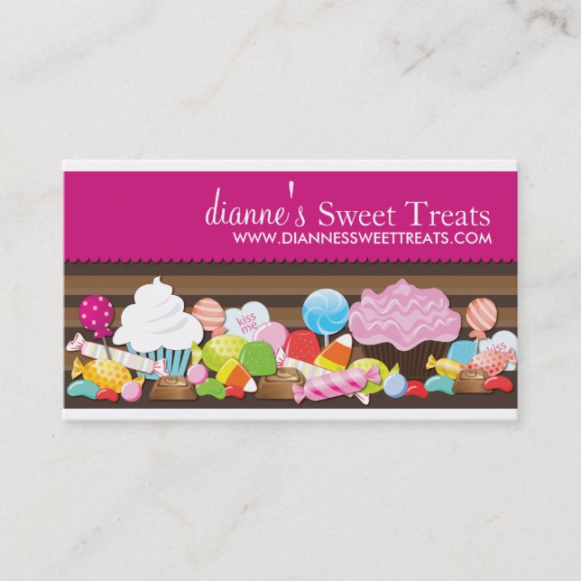 Tarjetas de visita lindas y dulces de los dulces (Anverso)