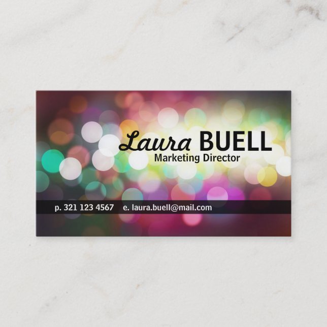 Tarjetas de visita lisas del diseño de Bokeh (Anverso)