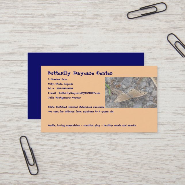 Tarjetas de visita Little Wood Satyr (Anverso/Reverso In Situ)