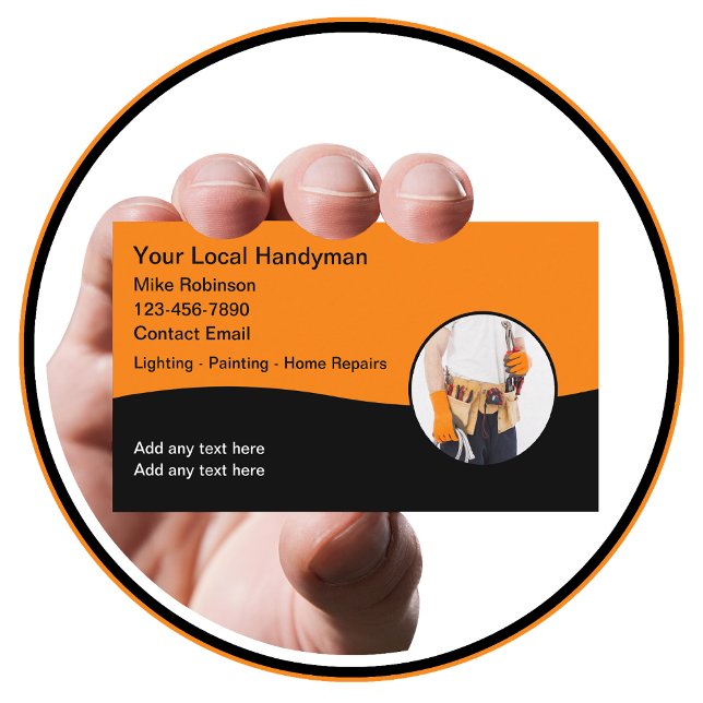 Tarjetas de visita local Handyman modernas (Subido por el creador)