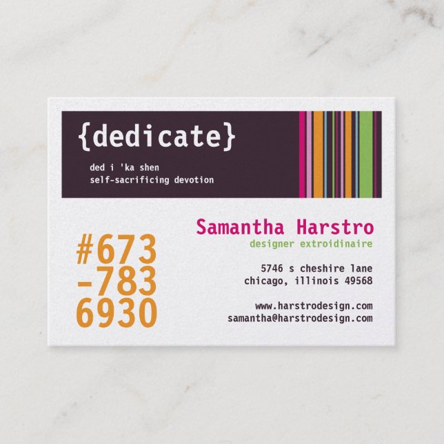 Tarjetas de visita Madison Chubby (Anverso)