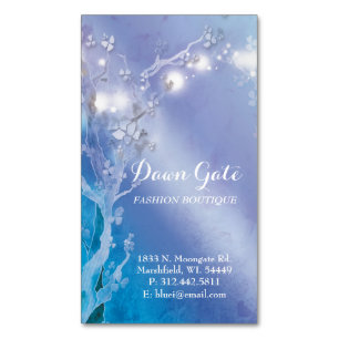 Tarjetas de visita magnética Blue Shimmering Grace