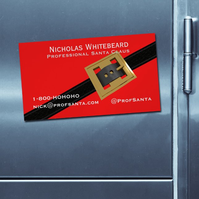 Tarjetas de visita magnética profesional de Santa  (Perfect magnetic business cards for Professional Santas. Just add your contact details 🎄)