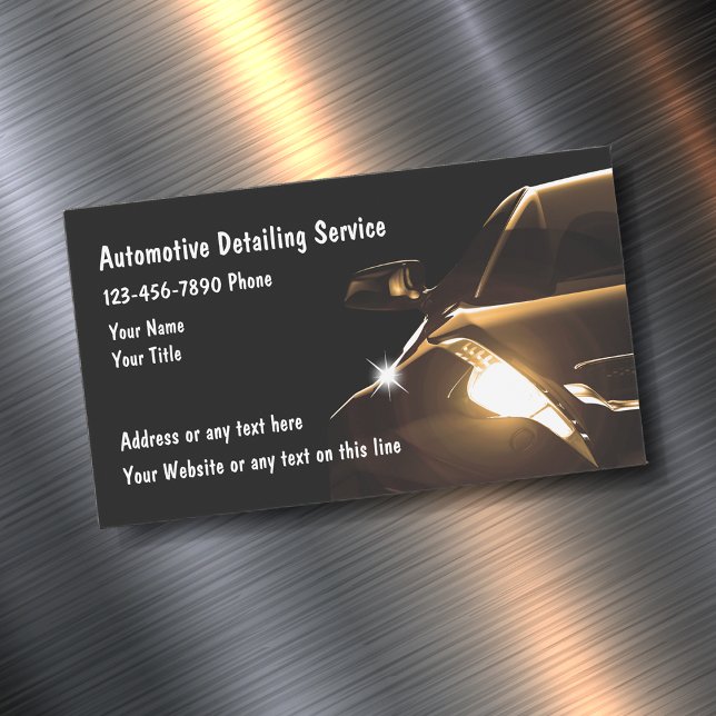 Tarjetas de visita magnéticas de Guay que desconec (auto detailing magnetic business cards by custom business templates)
