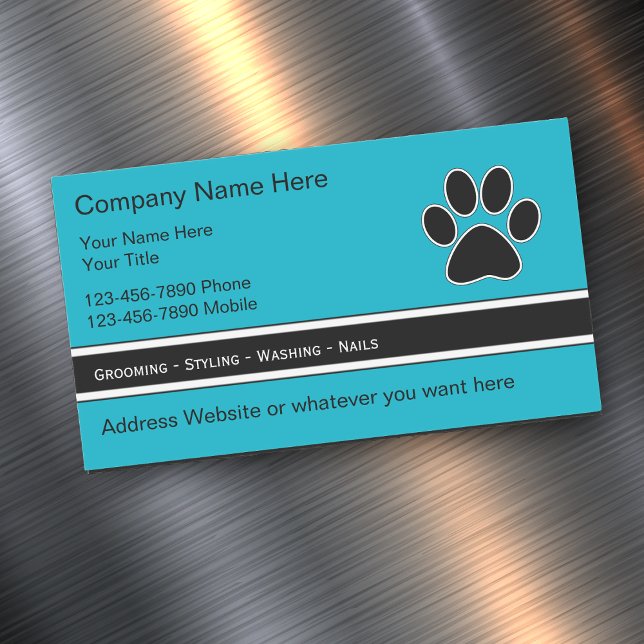Tarjetas de visita magnéticas para el cuidado de m (Pet Care Business Cards by Custombuisnesstemplates)