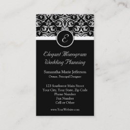 Tarjetas de visita magníficas negras del monograma