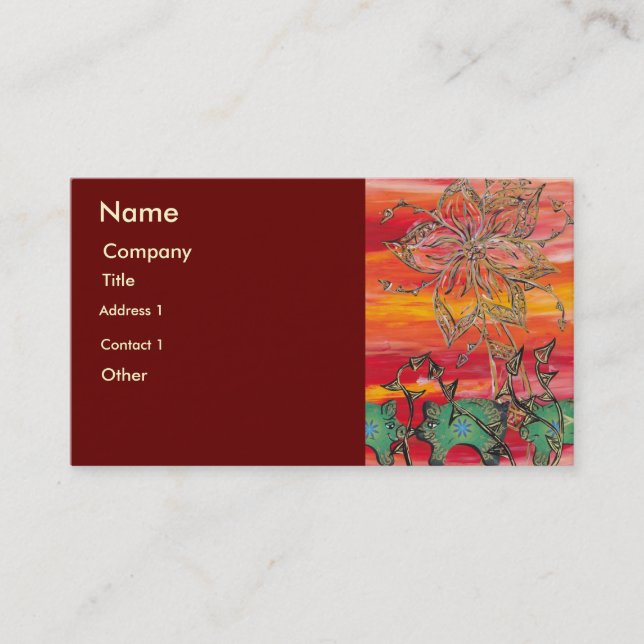 Tarjetas de visita maravillosas de los cerdos (Anverso)