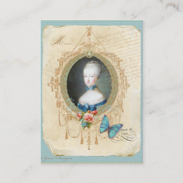 Tarjetas de visita Marie Antoinette (Anverso)