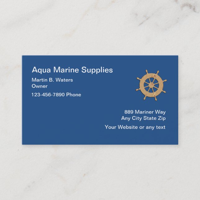 Tarjetas de visita marinas de la fuente (Anverso)