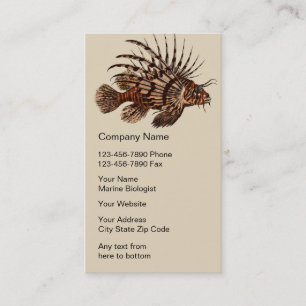 Tarjetas de visita marinas del biólogo