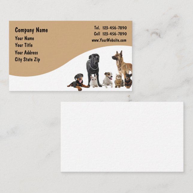 Tarjetas de visita mascota (Anverso / Reverso)