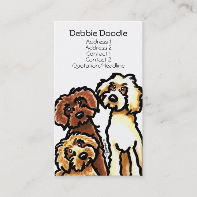 Tarjetas de visita Mascota Golden Labradoodles (Anverso)