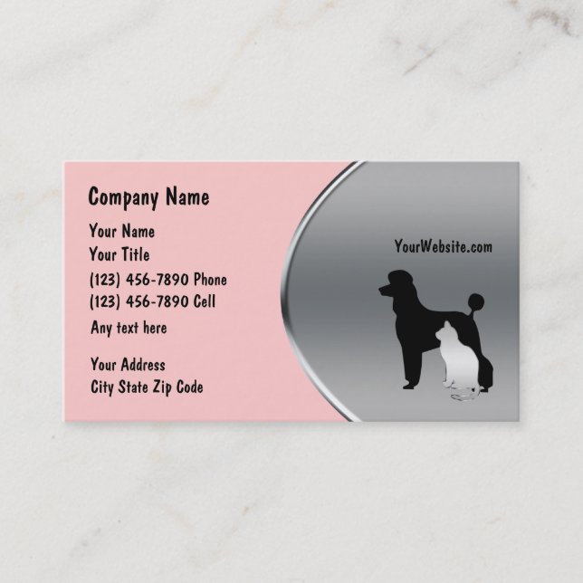 Tarjetas de visita mascota Grooming (Anverso)