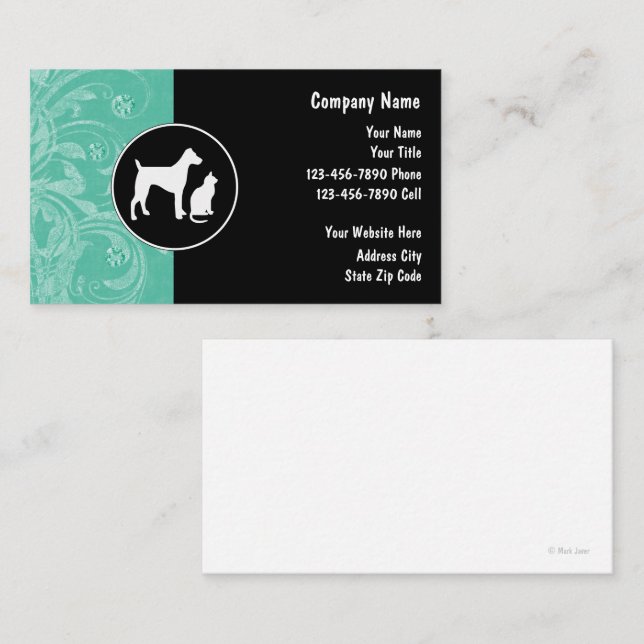 Tarjetas de visita mascota Sitter (Anverso / Reverso)