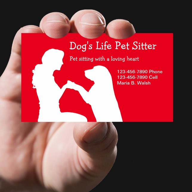 Tarjetas de visita mascota Sitter (Subido por el creador)