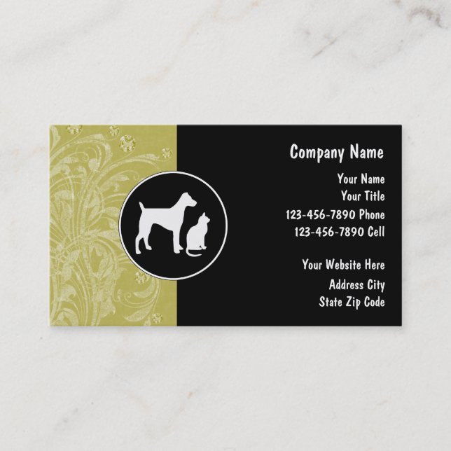 Tarjetas de visita mascota Sitter (Anverso)