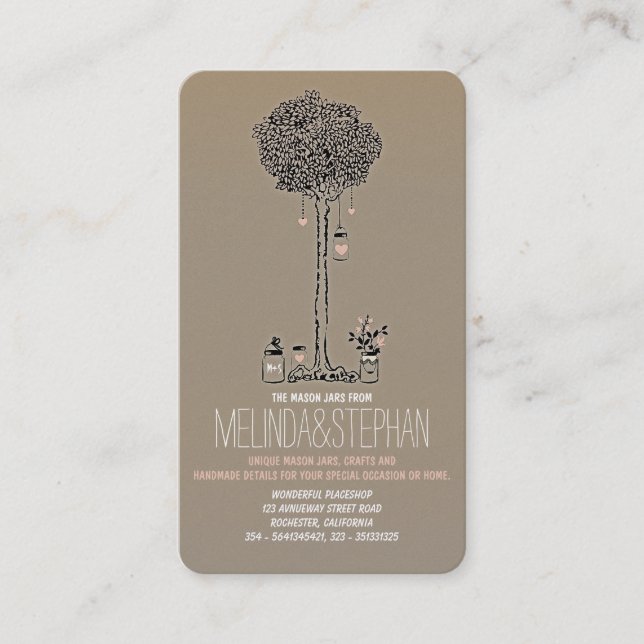 Tarjetas de visita Mason Jars (Anverso)
