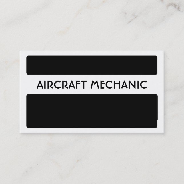 Tarjetas de visita mecánicas de aviones blancos ne (Anverso)