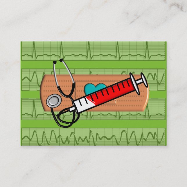 Tarjetas de visita médica Big Bandaid Lime II (Anverso)