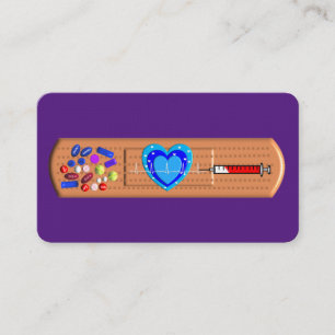 Tarjetas de visita médica Big Bandaid Purple