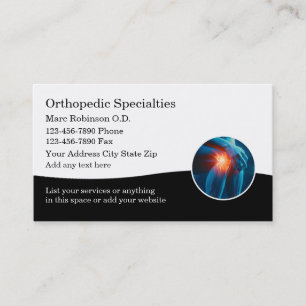 Tarjetas de visita médica especializada ortopedia