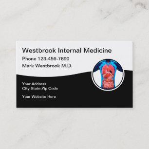 Tarjetas de visita médica interna
