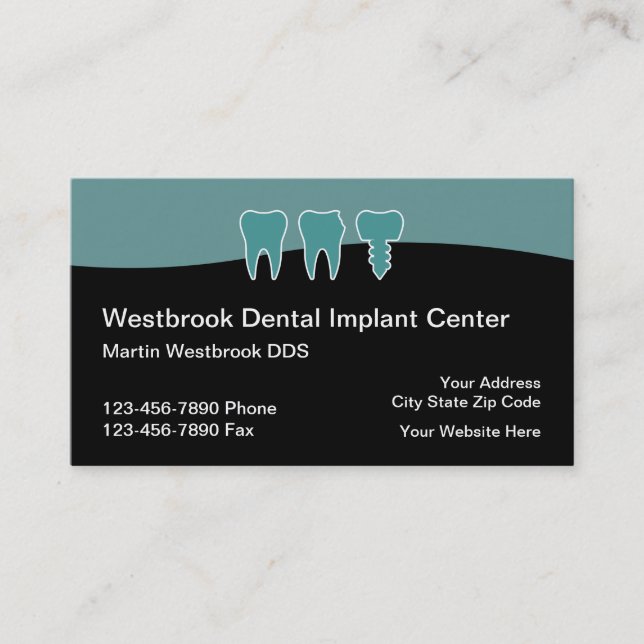 Tarjetas de visita médica para implantes dentales  (Anverso)