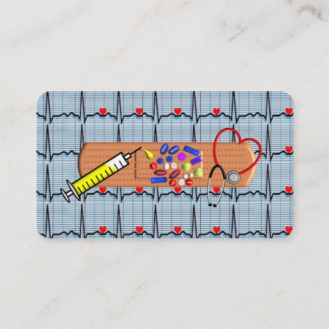 Tarjetas de visita médica Tiras EKG (Anverso)