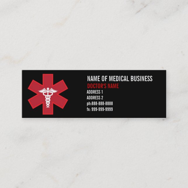 Tarjetas de visita médicas (Anverso)