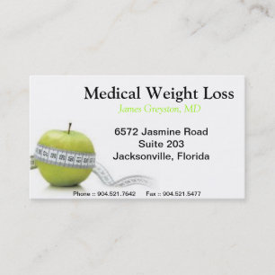Tarjetas de visita médicas de la pérdida de peso