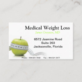 Tarjetas de visita médicas de la pérdida de peso