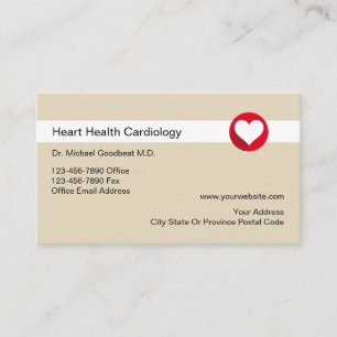 Tarjetas de visita médicas del cardiólogo