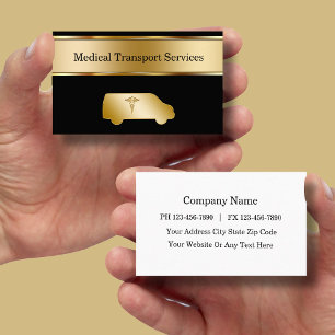 Tarjetas de visita médicas del transporte