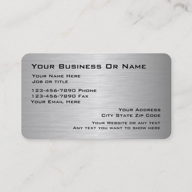 Tarjetas de visita metálicas Guay Silver (Anverso)