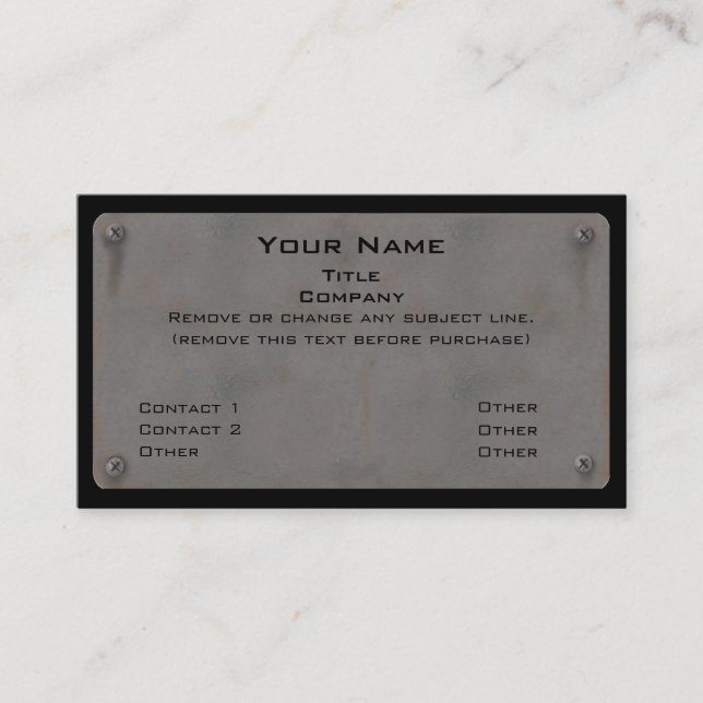 Tarjetas de visita metalizado II (Anverso)