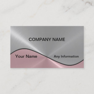 Tarjetas de visita Metalizado Silver y Pink 2