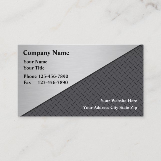 Tarjetas de visita metalizado simuladas (Anverso)