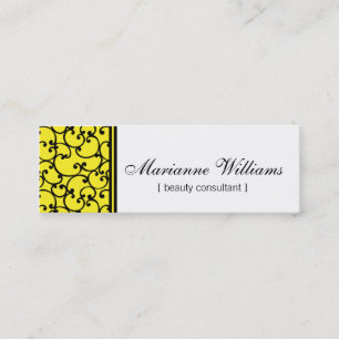 Tarjetas de visita micro de la belleza amarilla