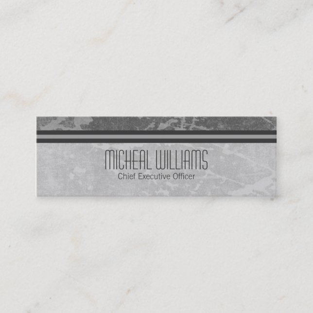Tarjetas de visita micro Grey Modern CEO Company (Anverso)